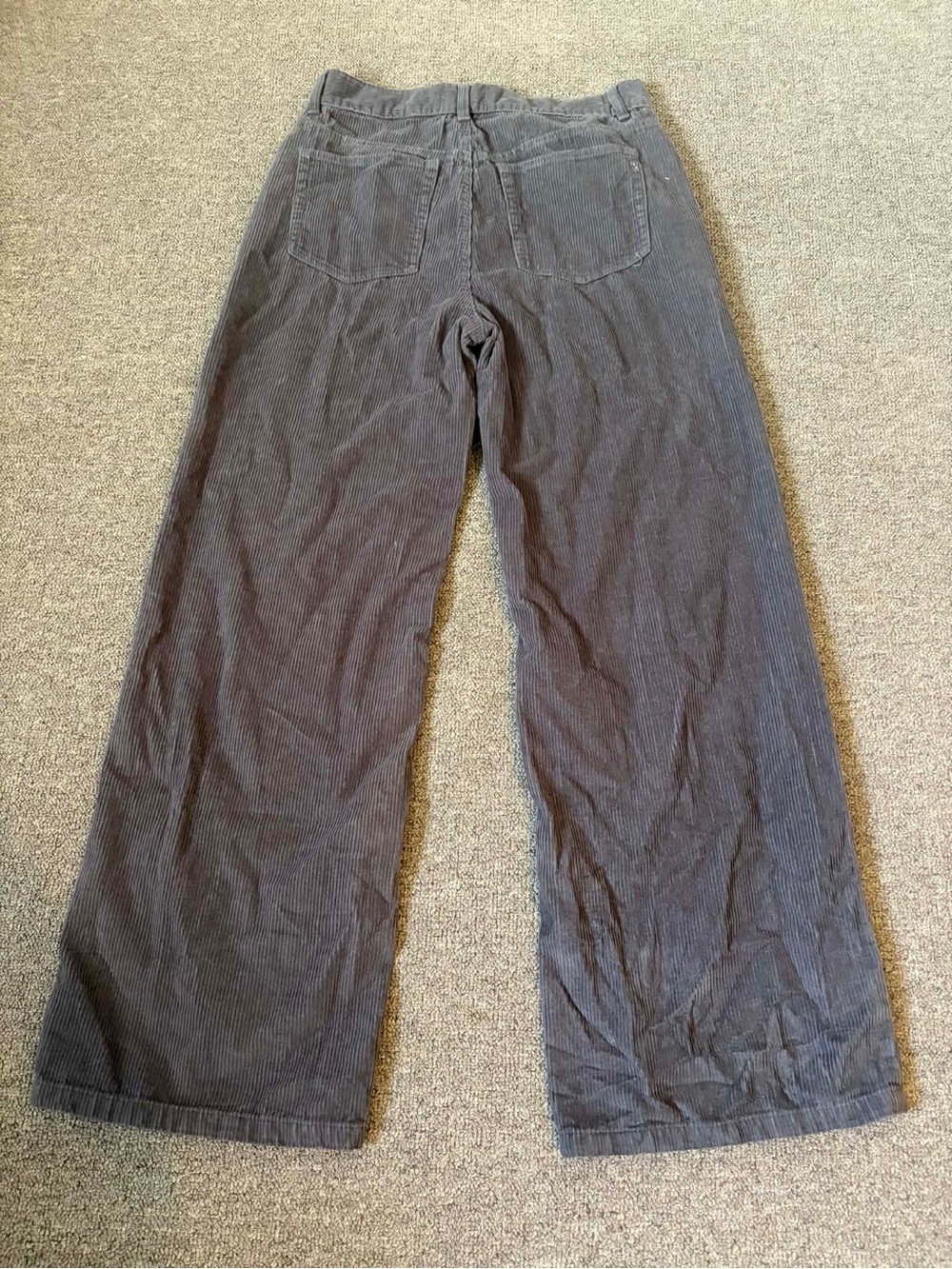 Refuge Charcoal Grey Corduroy Wide Leg Pants Boho Cottagecore Utilitycore L - Picture 3 of 4